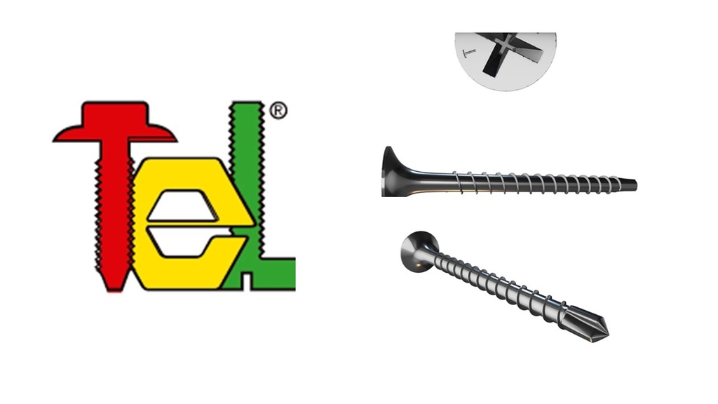 TORNILLO PUNTA DE MECHA T2 6 x 1 1/8 BRILLANTE PACK 10 UNIDADES TEL